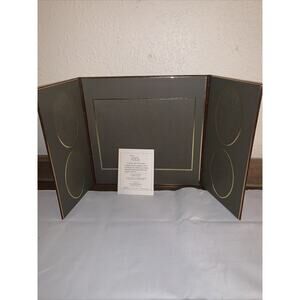 Vintage NOS Art Leather “Encore Folio” Cognac/Grey Int Leather Photo Display